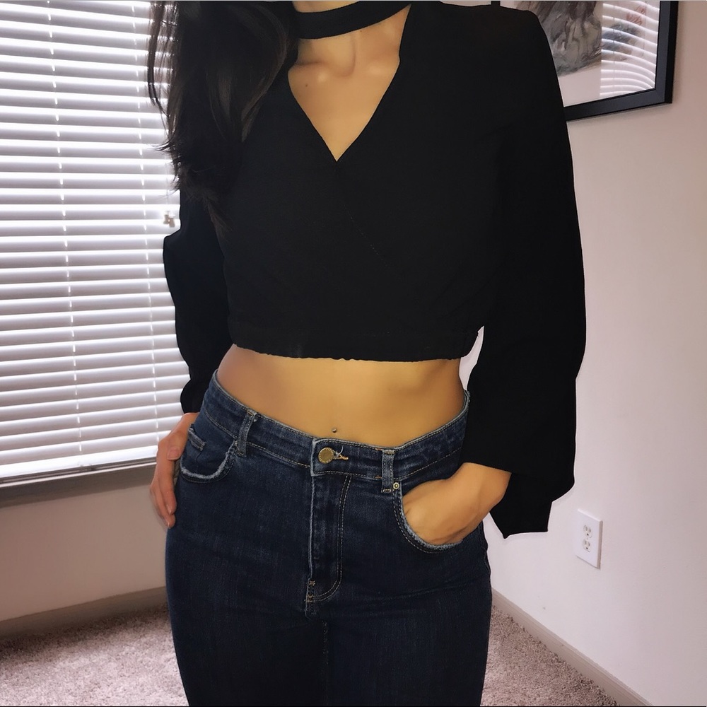 Zara bell sleeves crop top NWOT